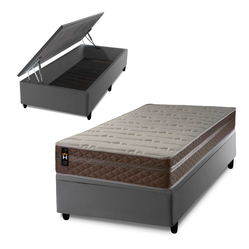 Cama Box Baú Georgia 88x188 c/ Molas Ensacadas King House