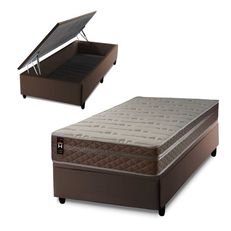 Cama Box Baú Georgia 88x188 c/ Molas Ensacadas King House
