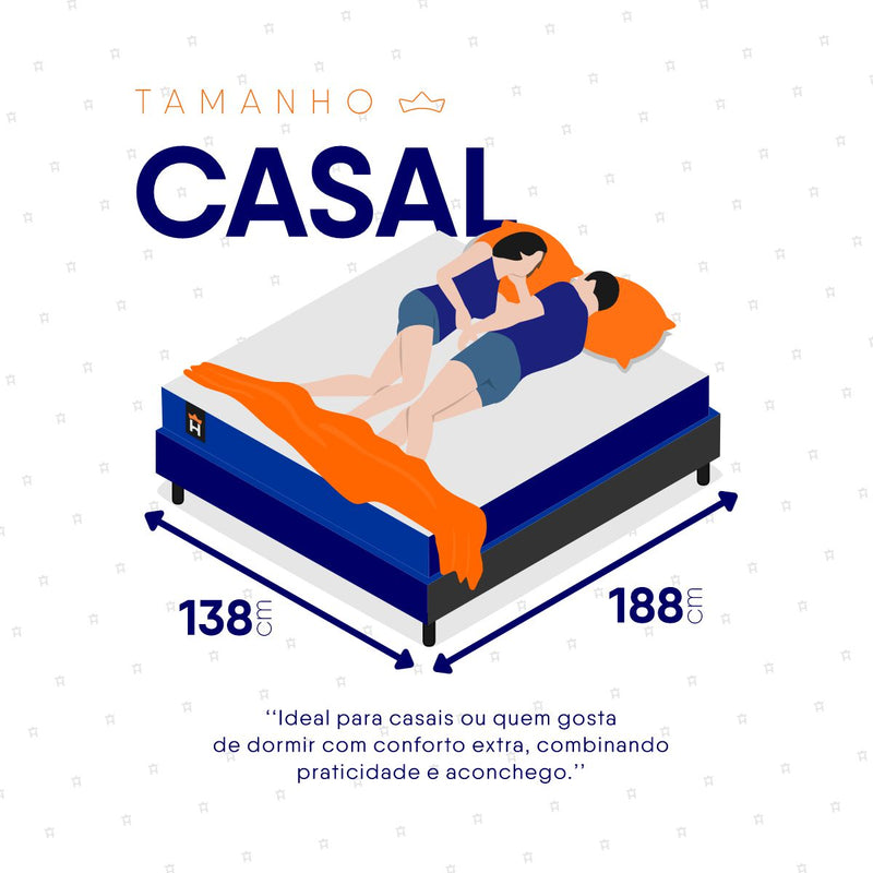 Cama Box Baú Lagras 138x188 Azul e Cinza c/ Molas Ensacadas Espuma D26 Suporta 110 kg