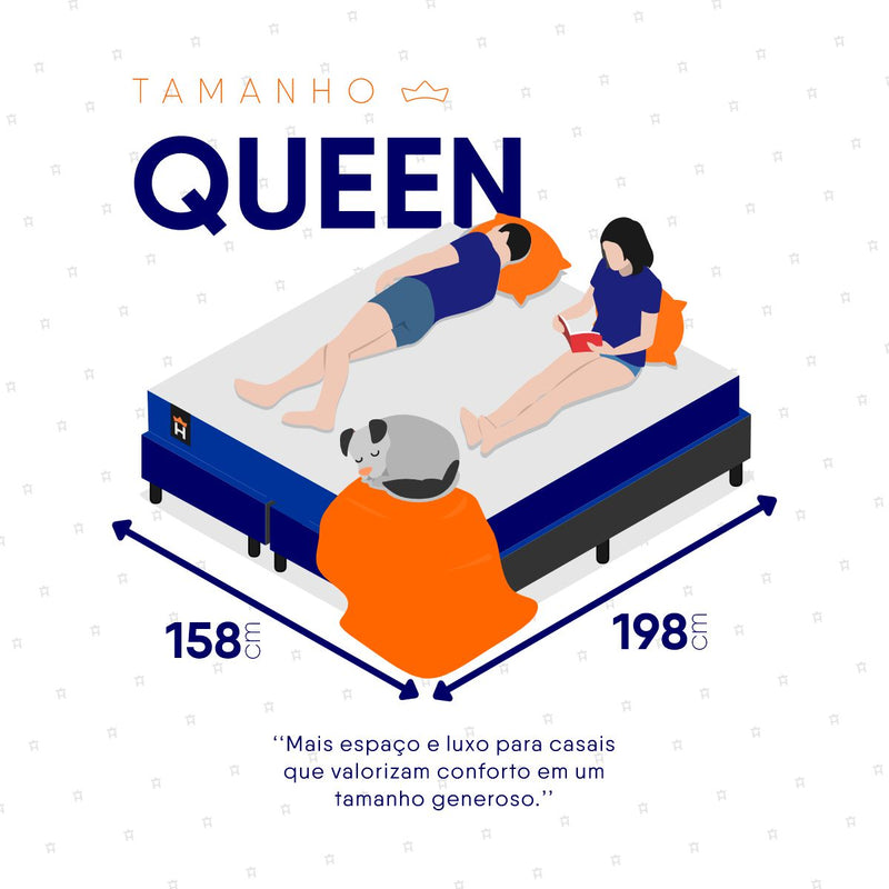 Cama Box Baú Lagras c/ Molas Ensacadas 158x198 Azul e Cinza Espuma D26 Suporta 110 kg