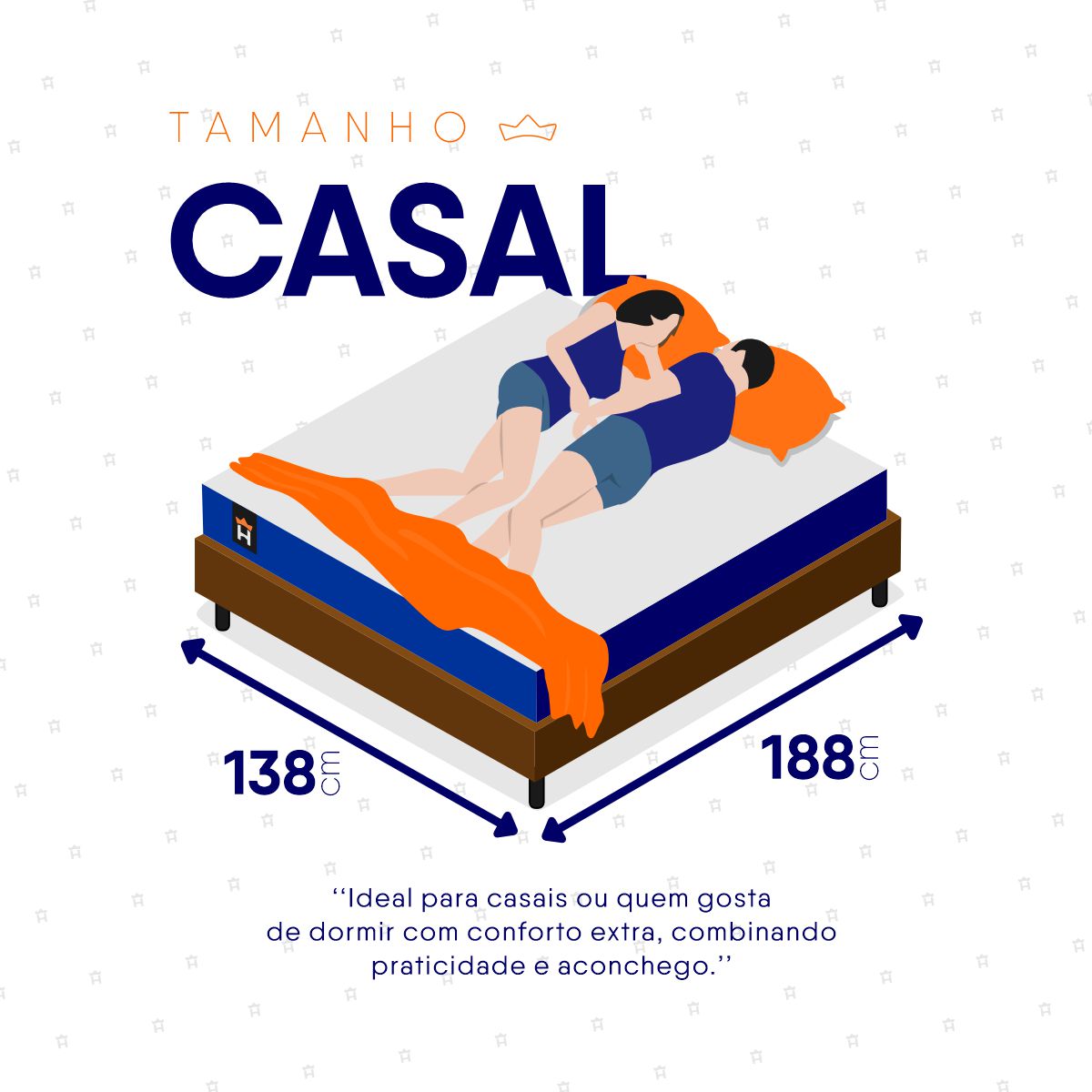 Cama Box Baú Lagras 138x188 Azul e Marrom c/ Molas Ensacadas Espuma D26 Suporta 110 kg