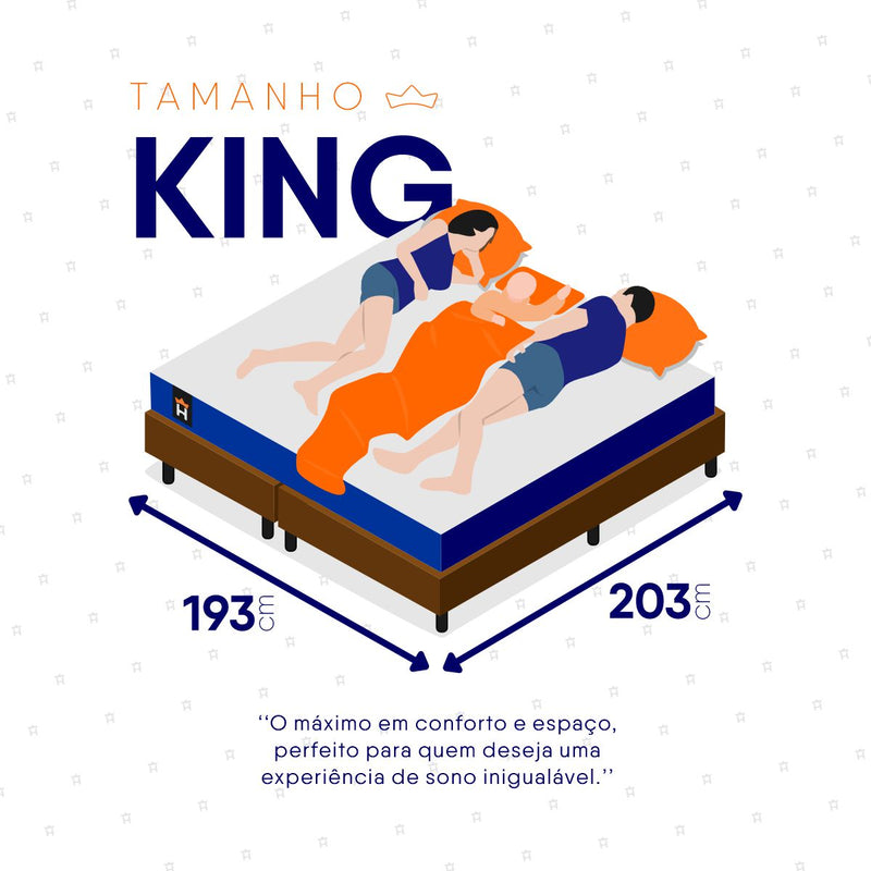 Cama Box Baú Lagras c/ Molas Ensacadas 193x203 Azul e Marrom Espuma D26 Suporta 110 kg