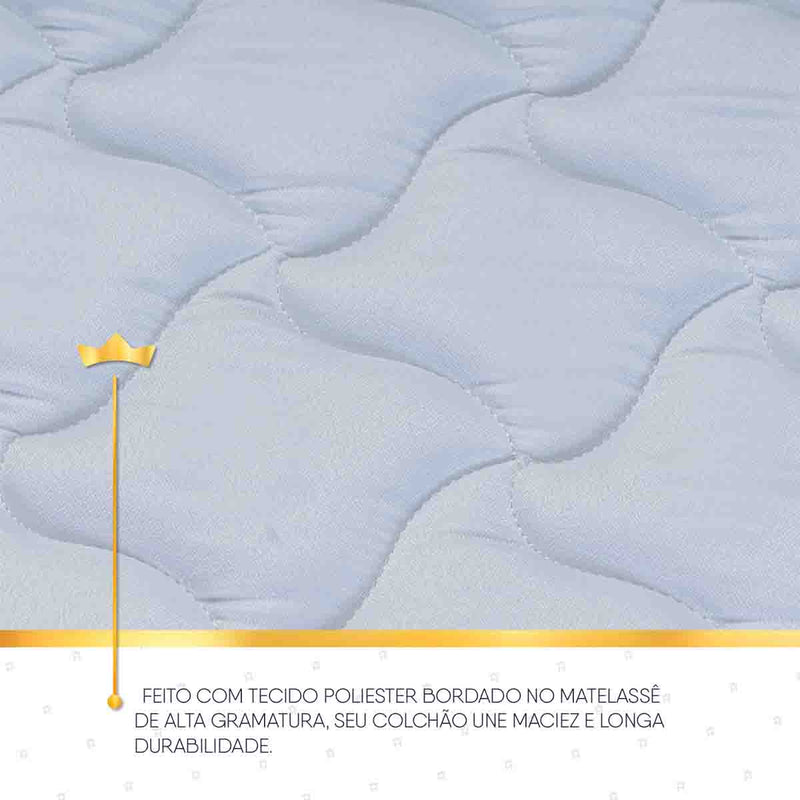 Cama Box Baú Lagras 88x188 Azul e Marrom c/ Molas Ensacadas Espuma D26 Suporta 110 kg