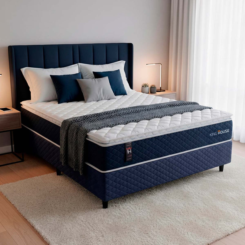 Cama Box Casal 138x188 Lagras Molas Ensacadas Espuma D26 Suporta 110 kg