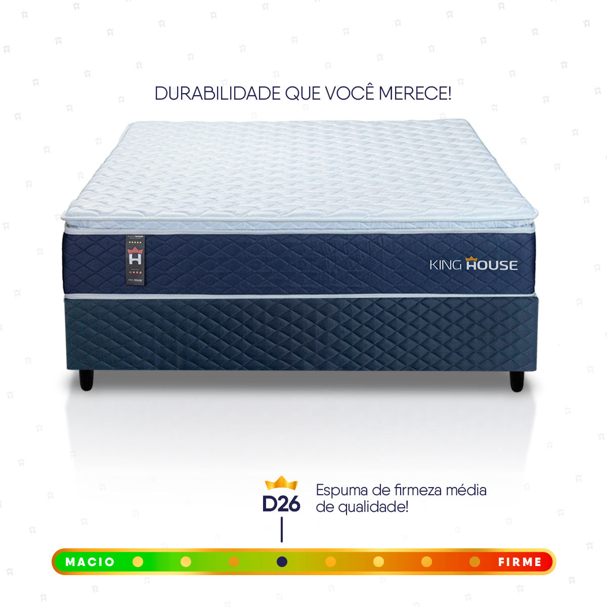 Cama Box Casal 138x188 Lagras Molas Ensacadas Espuma D26 Suporta 110 kg