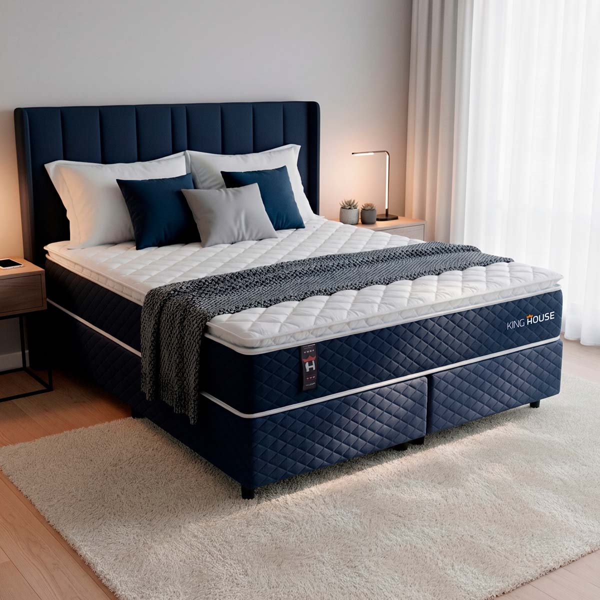 Cama Box Size Lagras Molas Ensacadas Queen Branco Espuma D26 Suporta 110 Kg Por Pessoa