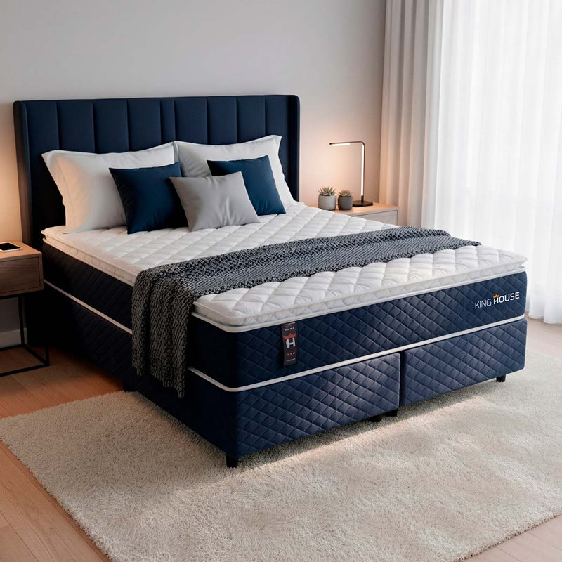 Cama Box Size Lagras Molas Ensacadas Queen Branco Espuma D26 Suporta 110 Kg Por Pessoa