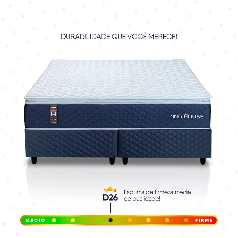 Cama Box Size Lagras Molas Ensacadas Queen Branco Espuma D26 Suporta 110 Kg Por Pessoa