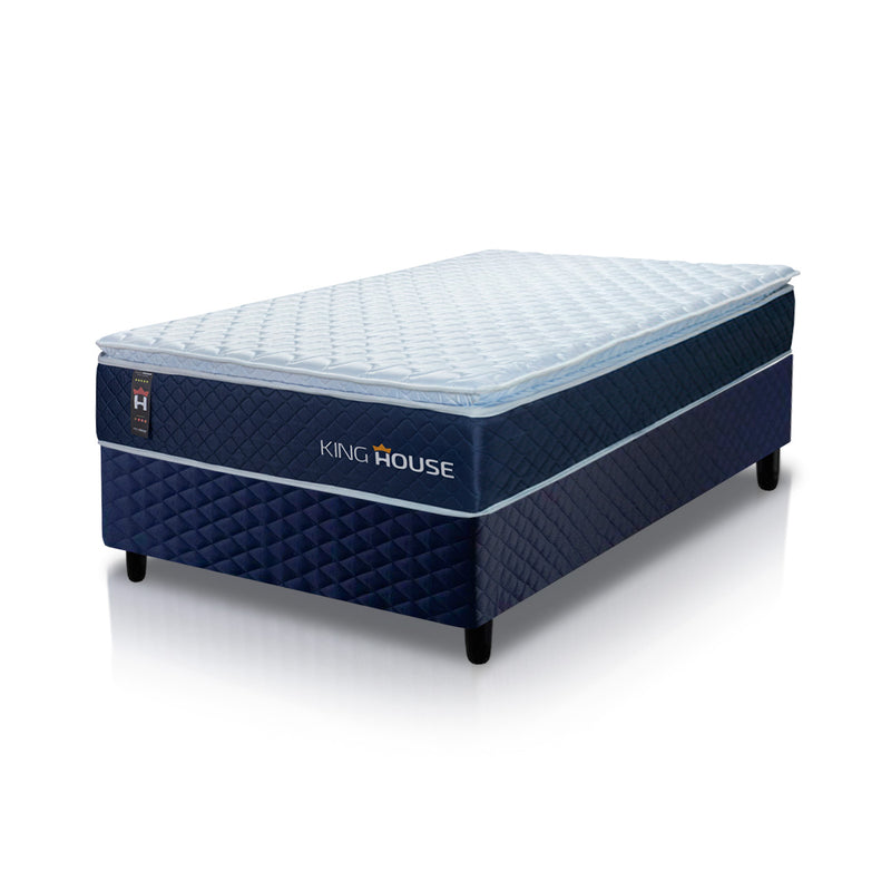 Cama Box Solteiro 88x188 Lagras Molas Ensacadas Branco Espuma D26 Suporta 110 Kg Por Pessoa