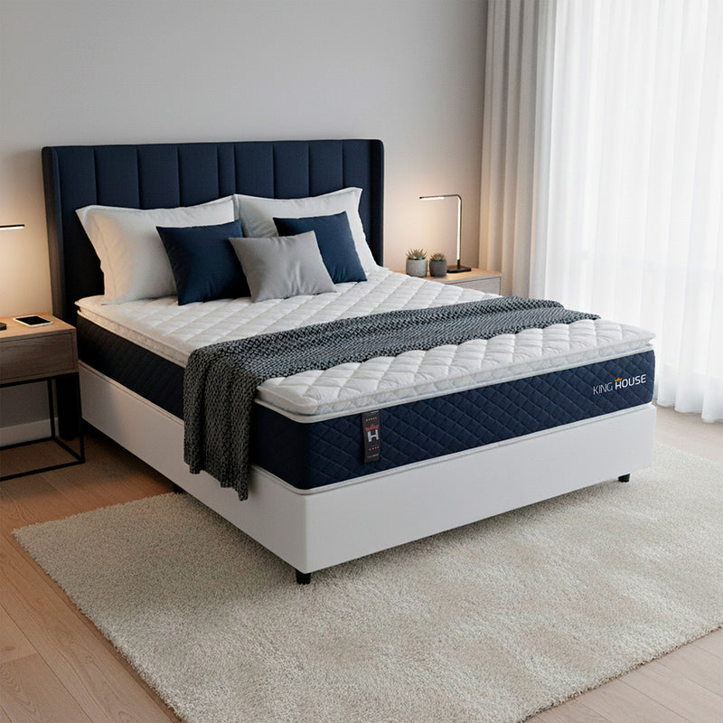 Cama Box Molas Ensacadas Lagras Casal 138x188 Branco Espuma D26 Suporta 120 Kg Por Pessoa