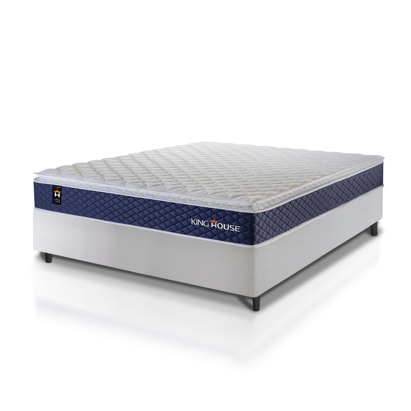 Cama Box Molas Ensacadas Lagras Casal 138x188 Branco Espuma D26 Suporta 120 Kg Por Pessoa