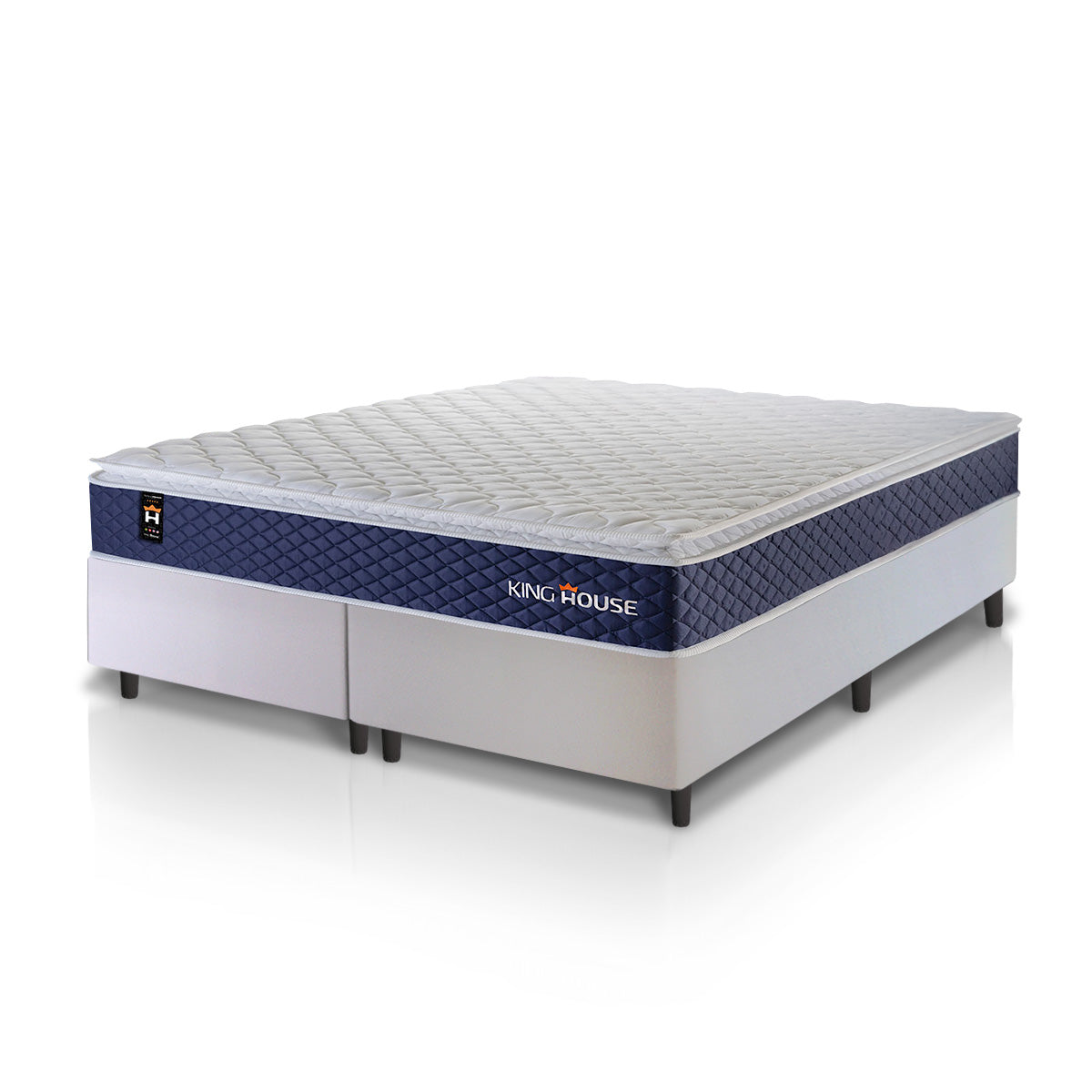 Cama Box Lagras Molas Ensacadas King 193x203 Branco Espuma D26 Suporta 120 Kg Por Pessoa