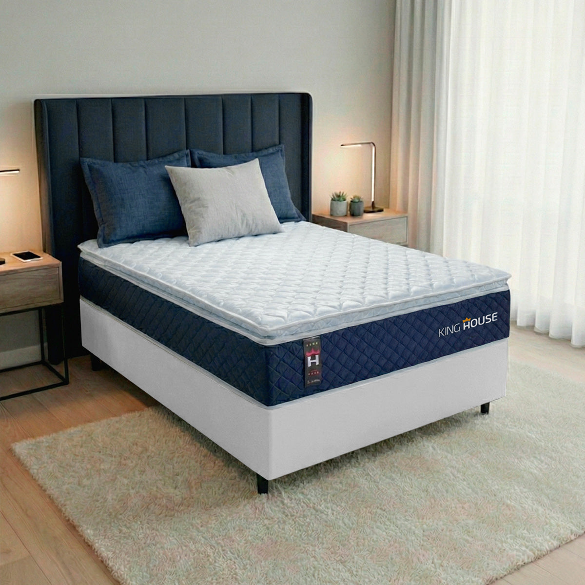 Cama Box Molas Ensacadas Lagras Solteiro 88x188 Branco Espuma D26 Suporta 120 Kg Por Pessoa