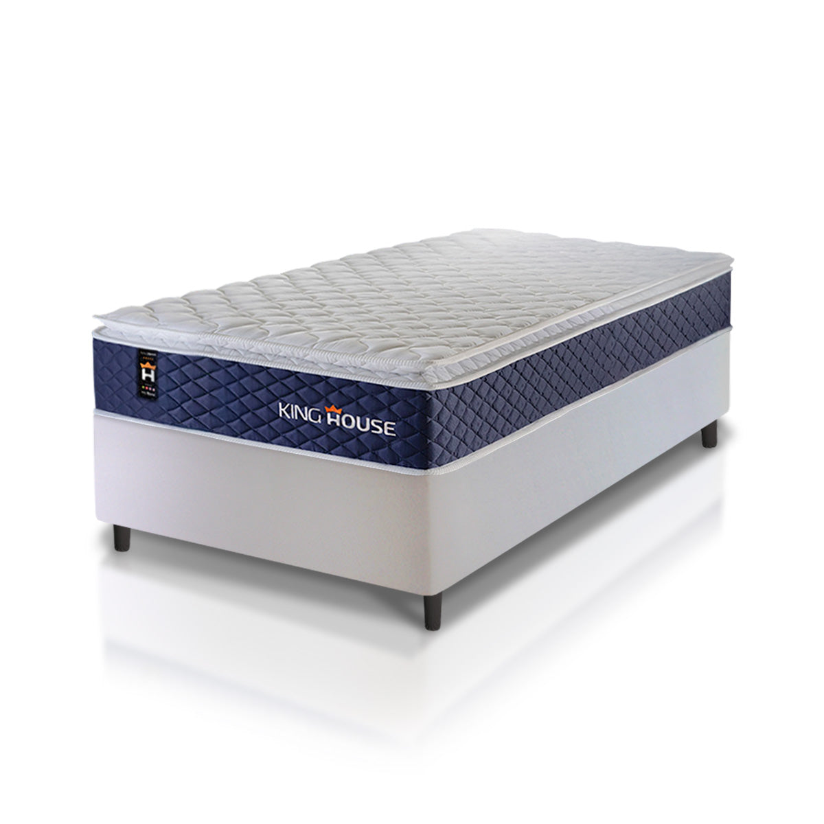 Cama Box Molas Ensacadas Lagras Solteiro 88x188 Branco Espuma D26 Suporta 120 Kg Por Pessoa