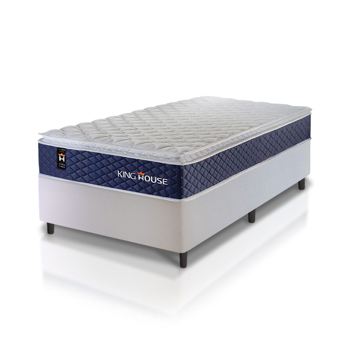 Cama Box Molas Ensacadas Lagras Solteirão 96x203 Branco Espuma D26 Suporta 120 Kg Por Pessoa