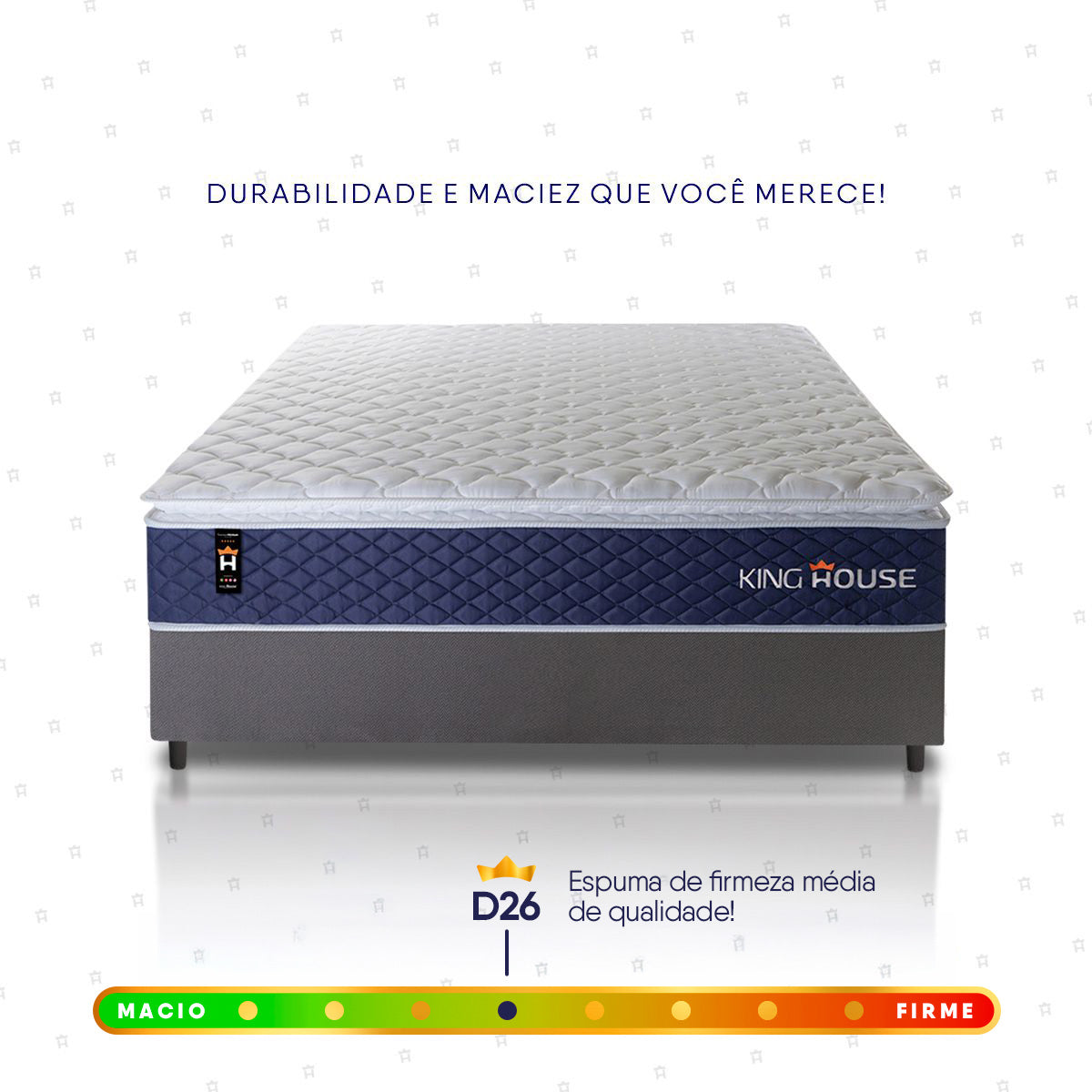 Cama Box Molas Ensacadas Lagras Casal 138x188 Cinza Espuma D26 Suporta 120 Kg Por Pessoa