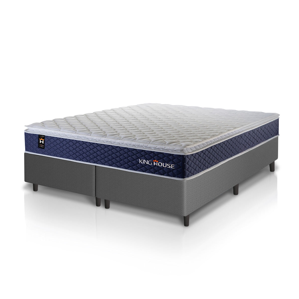 Cama Box Lagras Molas Ensacadas Queen 158x198 Cinza Espuma D26 Suporta 120 Kg Por Pessoa