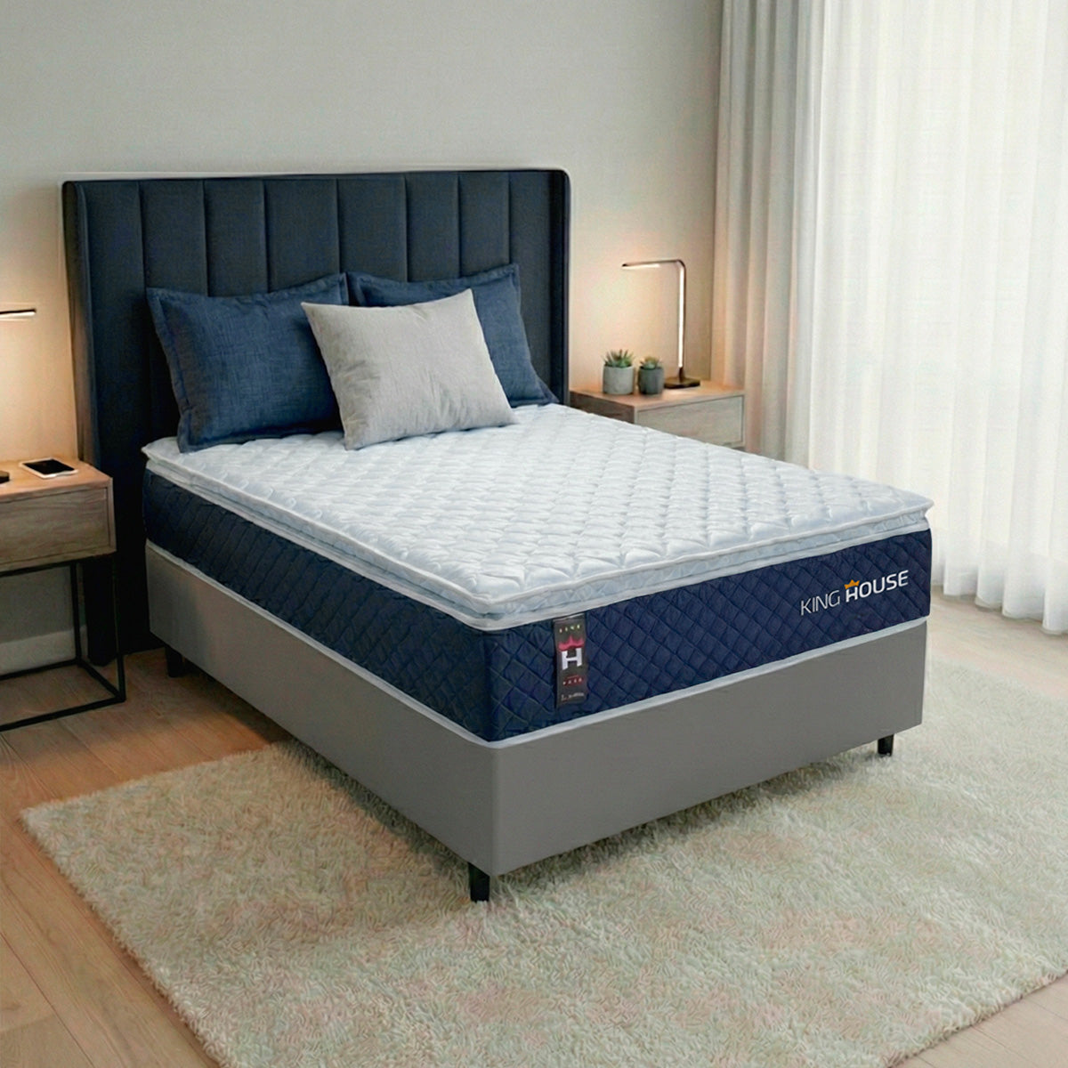 Cama Box Molas Ensacadas Lagras Solteiro 88x188 Cinza Espuma D26 Suporta 120 Kg Por Pessoa