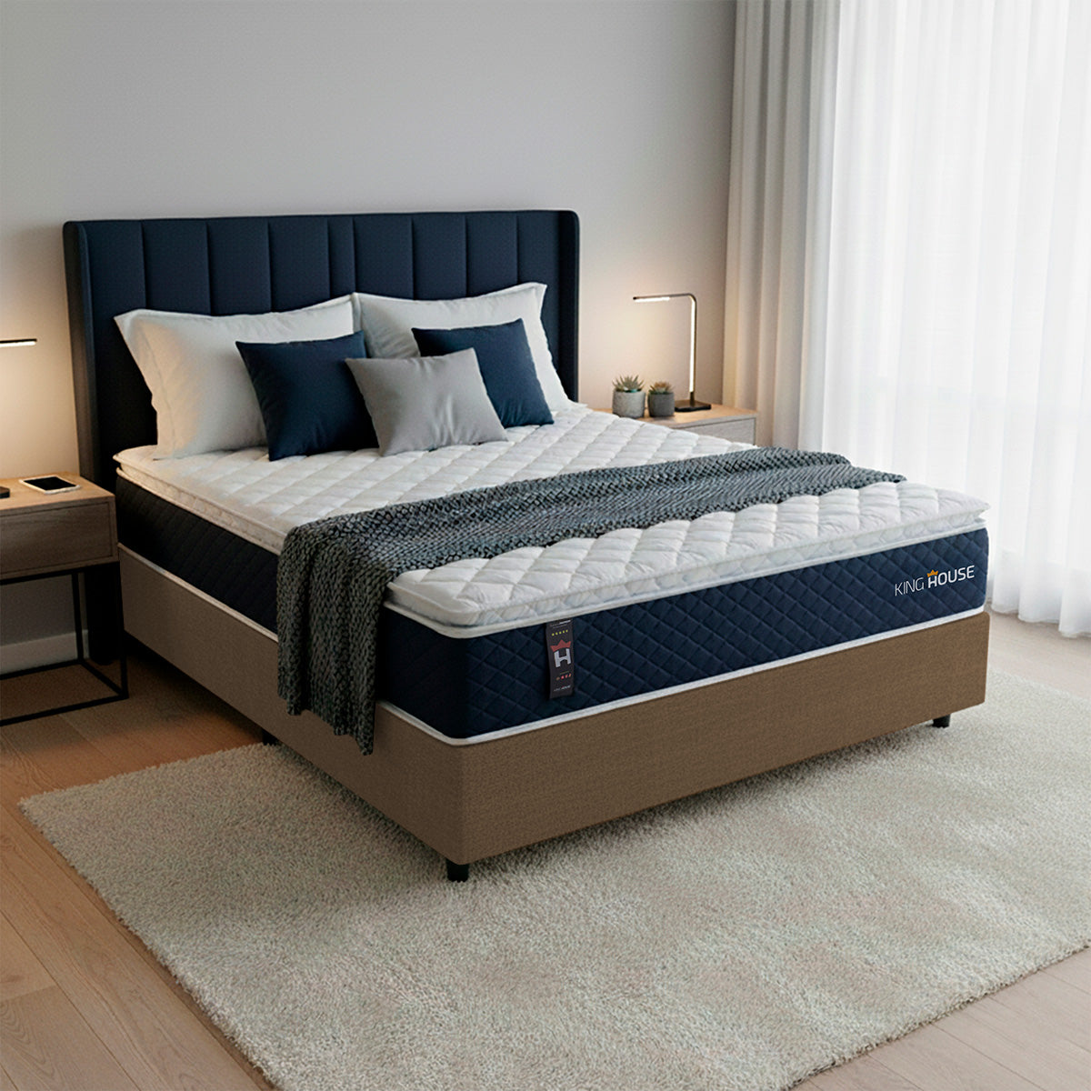 Cama Box Molas Ensacadas Lagras Casal 138x188 Marrom Espuma D26 Suporta 120 Kg Por Pessoa