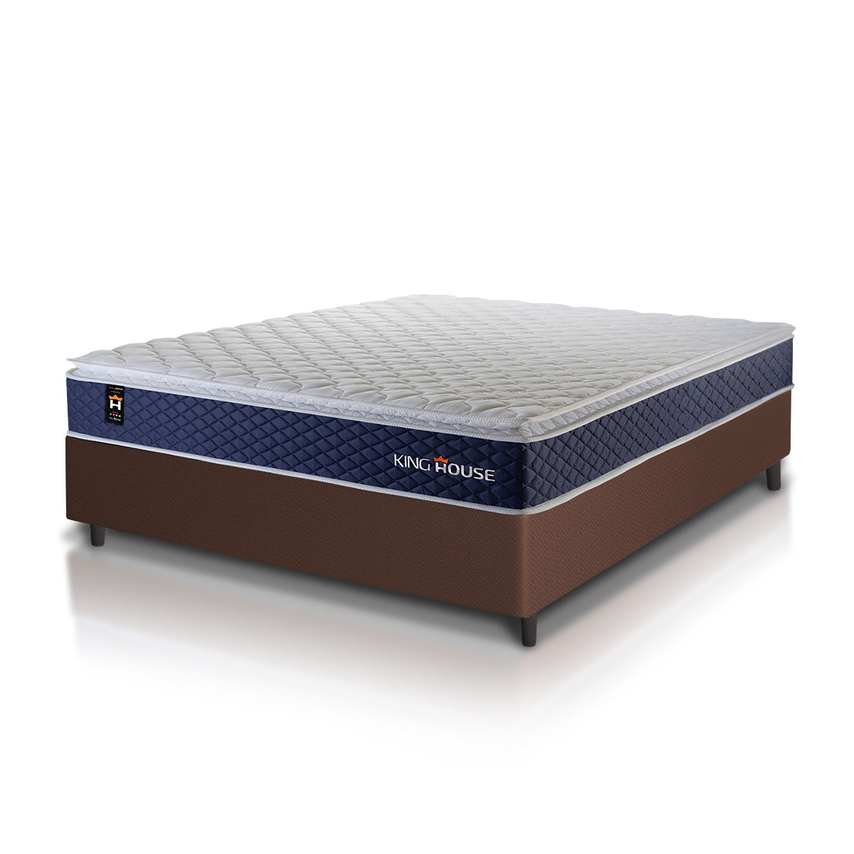 Cama Box Molas Ensacadas Lagras Casal 138x188 Marrom Espuma D26 Suporta 120 Kg Por Pessoa
