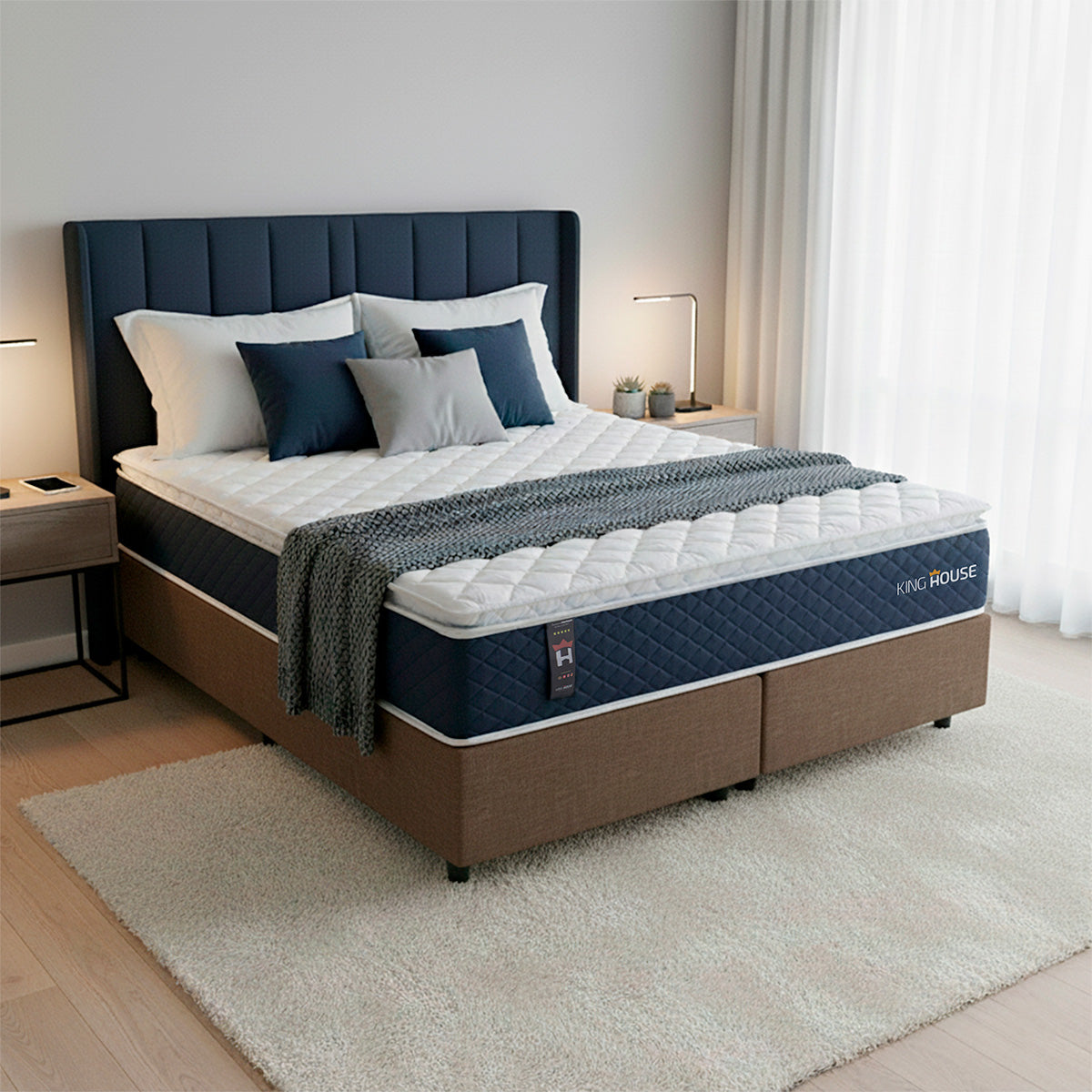Cama Box Lagras Molas Ensacadas Queen 158x198 Marrom Espuma D26 Suporta 120 Kg Por Pessoa
