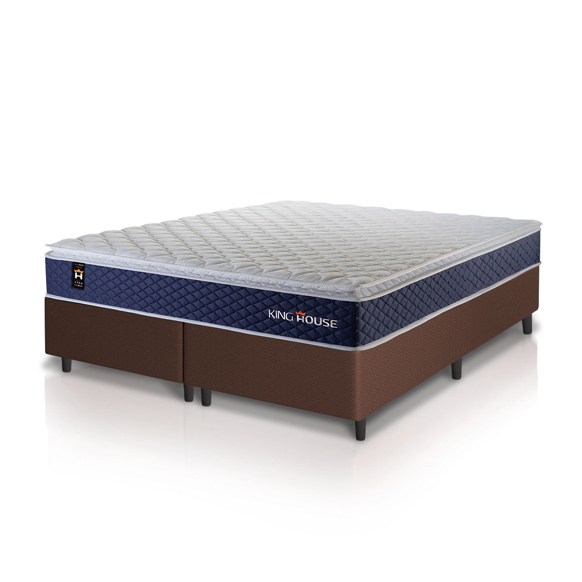 Cama Box Lagras Molas Ensacadas King 193x203 Marrom Espuma D26 Suporta 120 Kg Por Pessoa