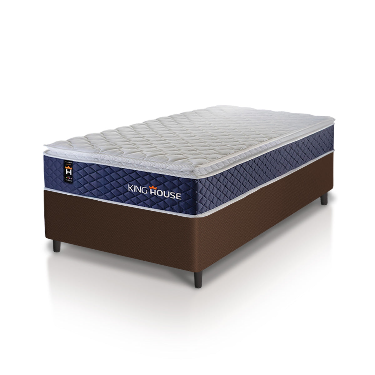 Cama Box Molas Ensacadas Lagras Solteiro 88x188 Marrom Espuma D26 Suporta 120 Kg Por Pessoa