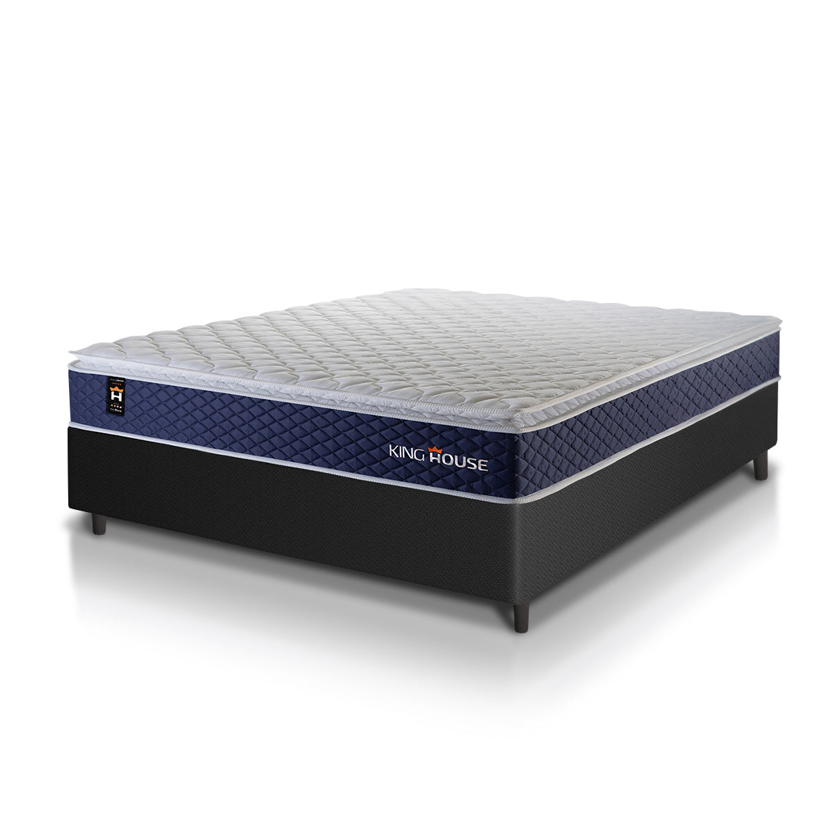 Cama Box Molas Ensacadas Lagras Casal 138x188 Preto Espuma D26 Suporta 120 Kg Por Pessoa