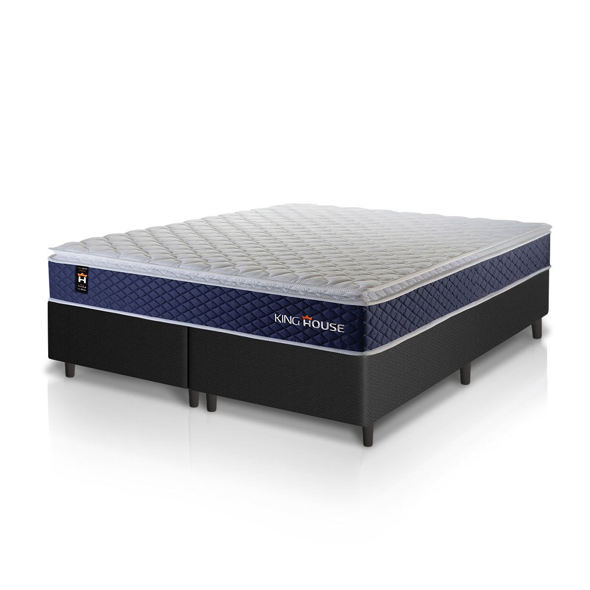 Cama Box Lagras Molas Ensacadas King 193x203 Preto Espuma D26 Suporta 120 Kg Por Pessoa