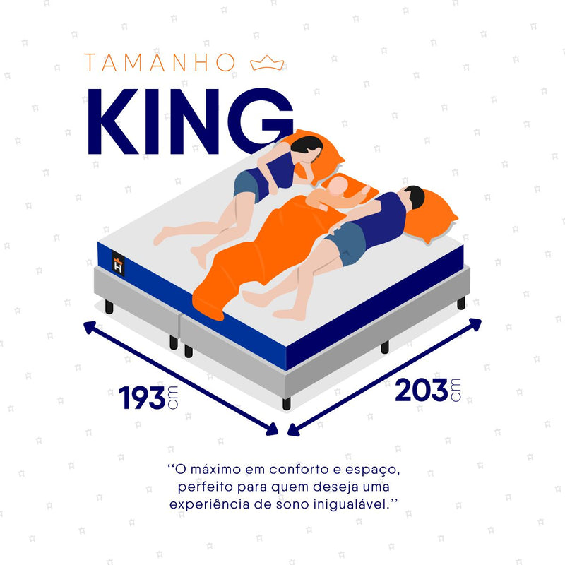 Colchão c/ Molas Ensacadas Lagras Azul King 193x203x28 Espuma D26
