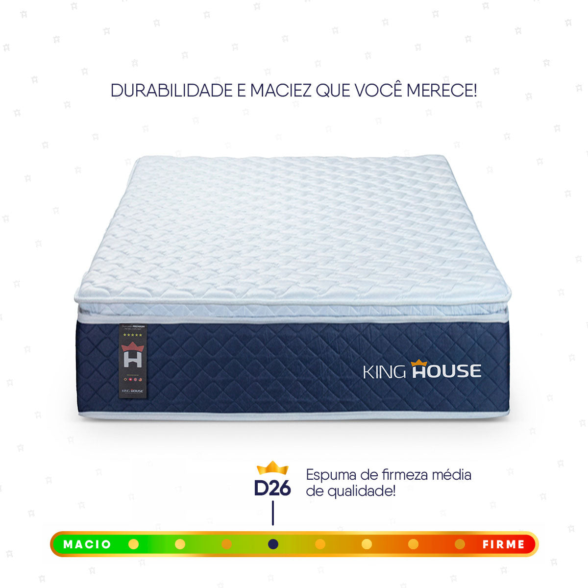 Colchão c/ Molas Ensacadas Lagras Azul Solteiro 96x203x28 Espuma D26