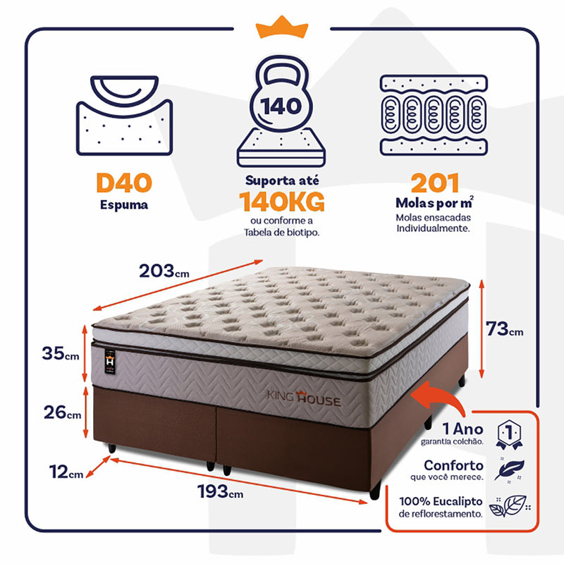Cama Box Liverpool Molas Ensacadas King 193x203 King House