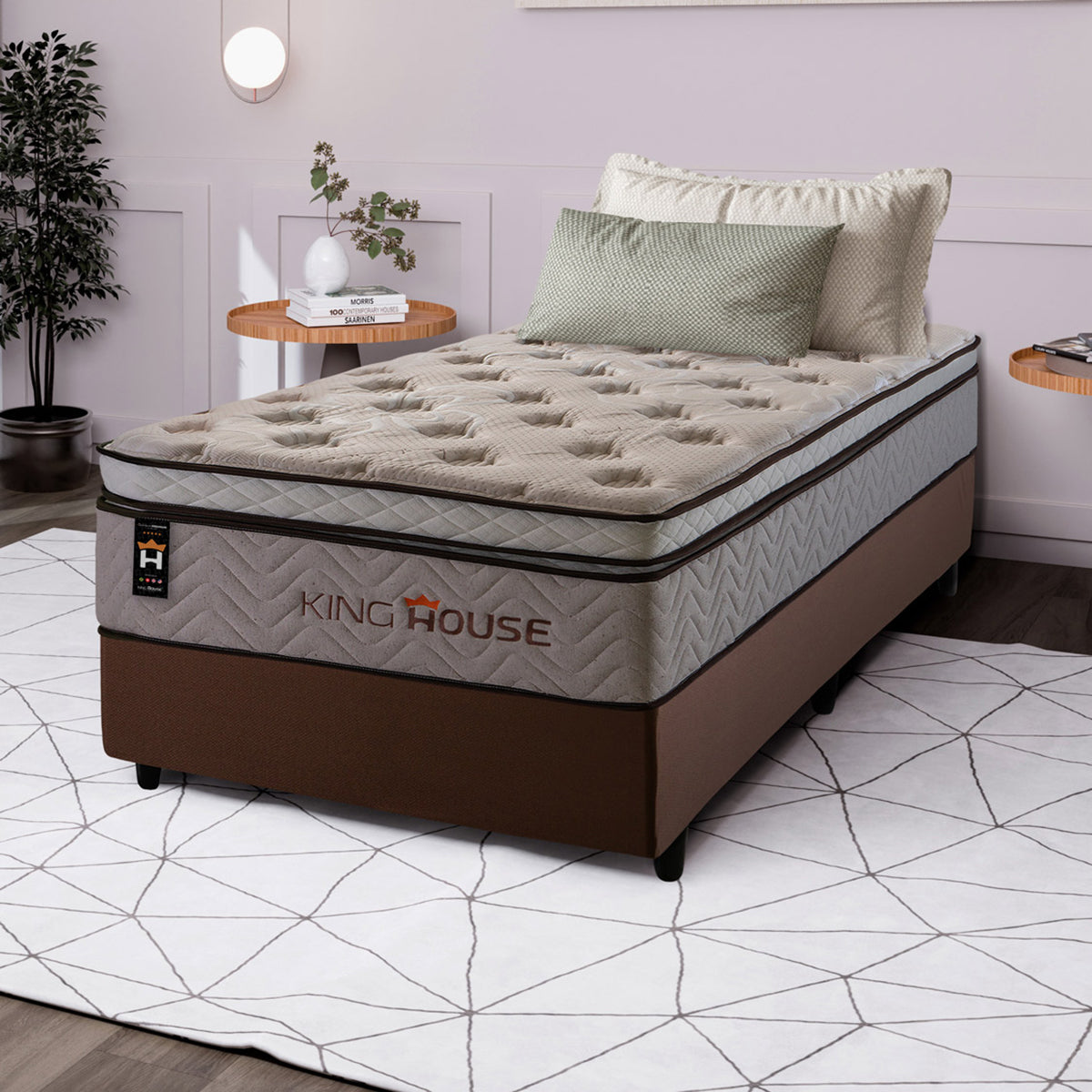 Cama Box Molas Ensacadas Liverpool 96x203 Marrom King House