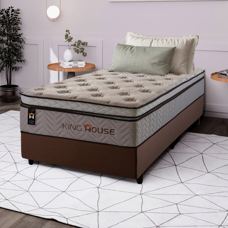 Cama Box Molas Ensacadas Liverpool 96x203 Marrom King House