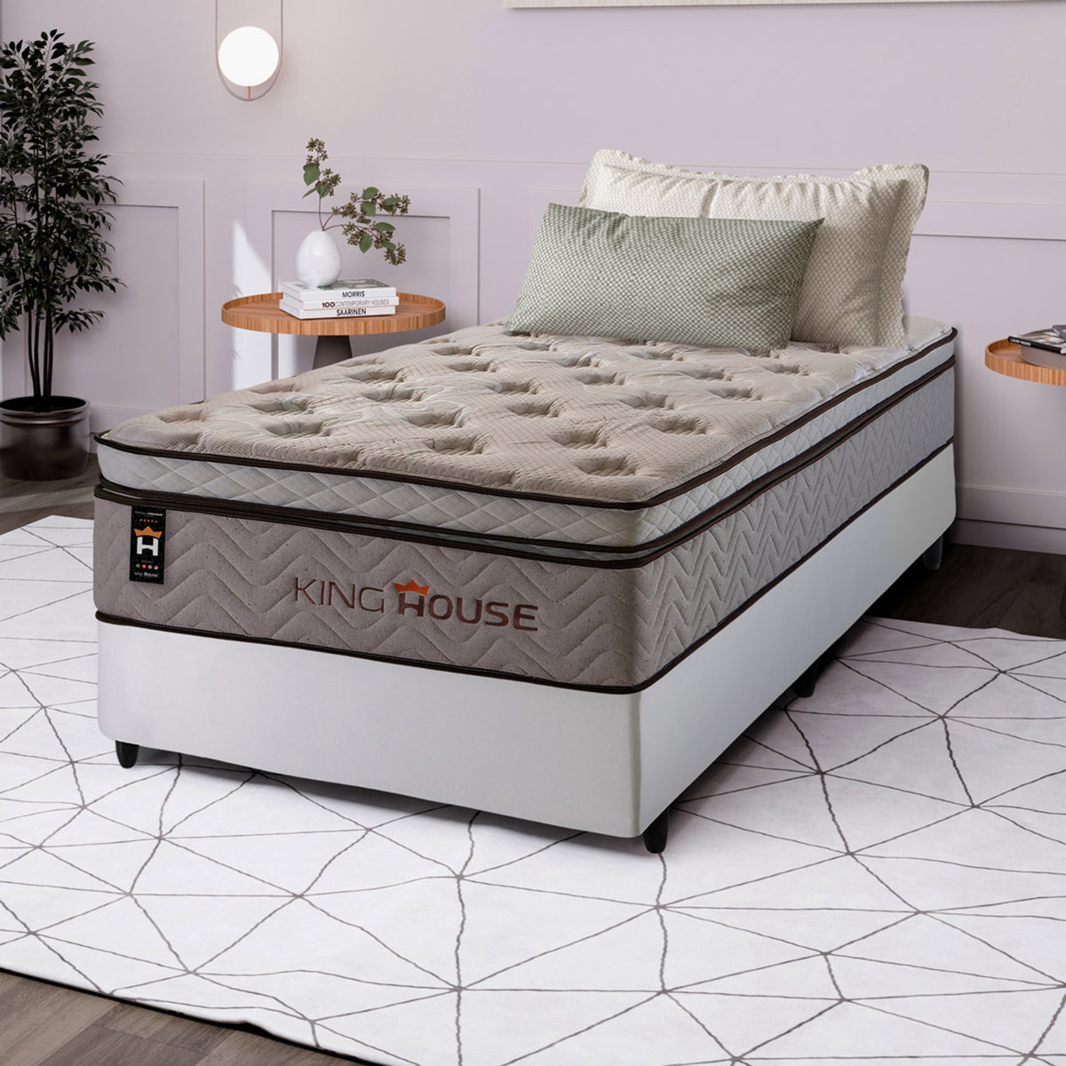 Cama Box Molas Ensacadas Liverpool 96x203 Branco King House