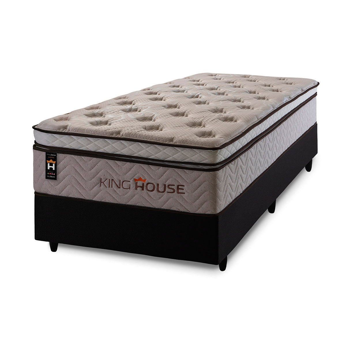 Cama Box Molas Ensacadas Liverpool 96x203 Bege King House