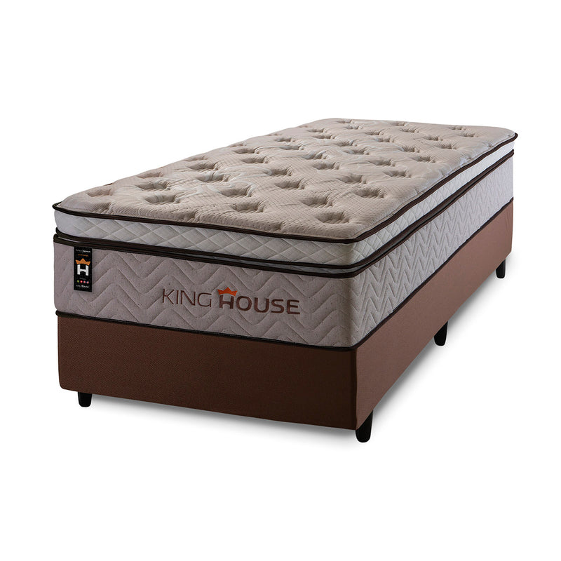 Cama Box Molas Ensacadas Liverpool 96x203 Marrom King House