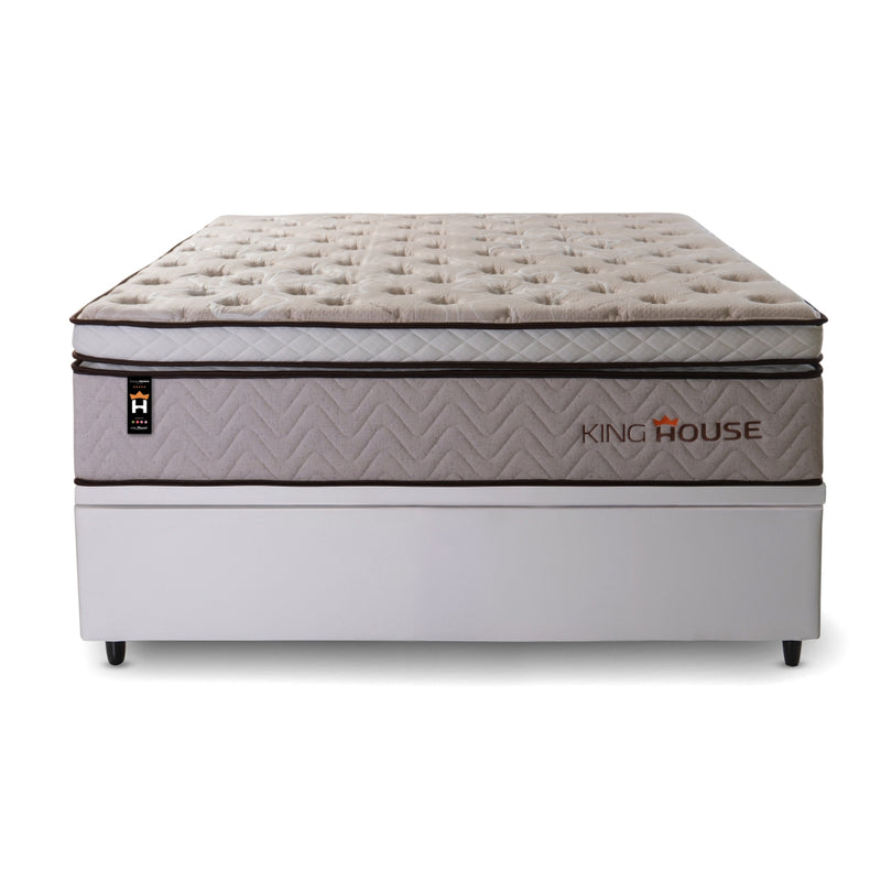 Cama Box Baú Liverpool 138x188 C/ Molas Ensacadas King House
