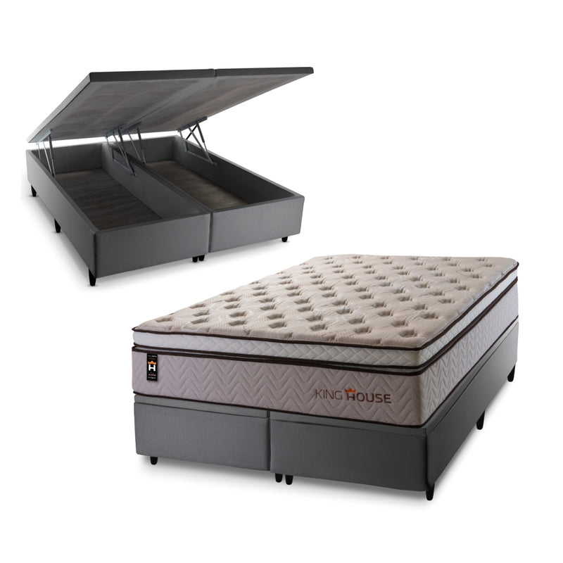 Cama Box Baú Liverpool c/ Molas Ensacadas 193x203 King House