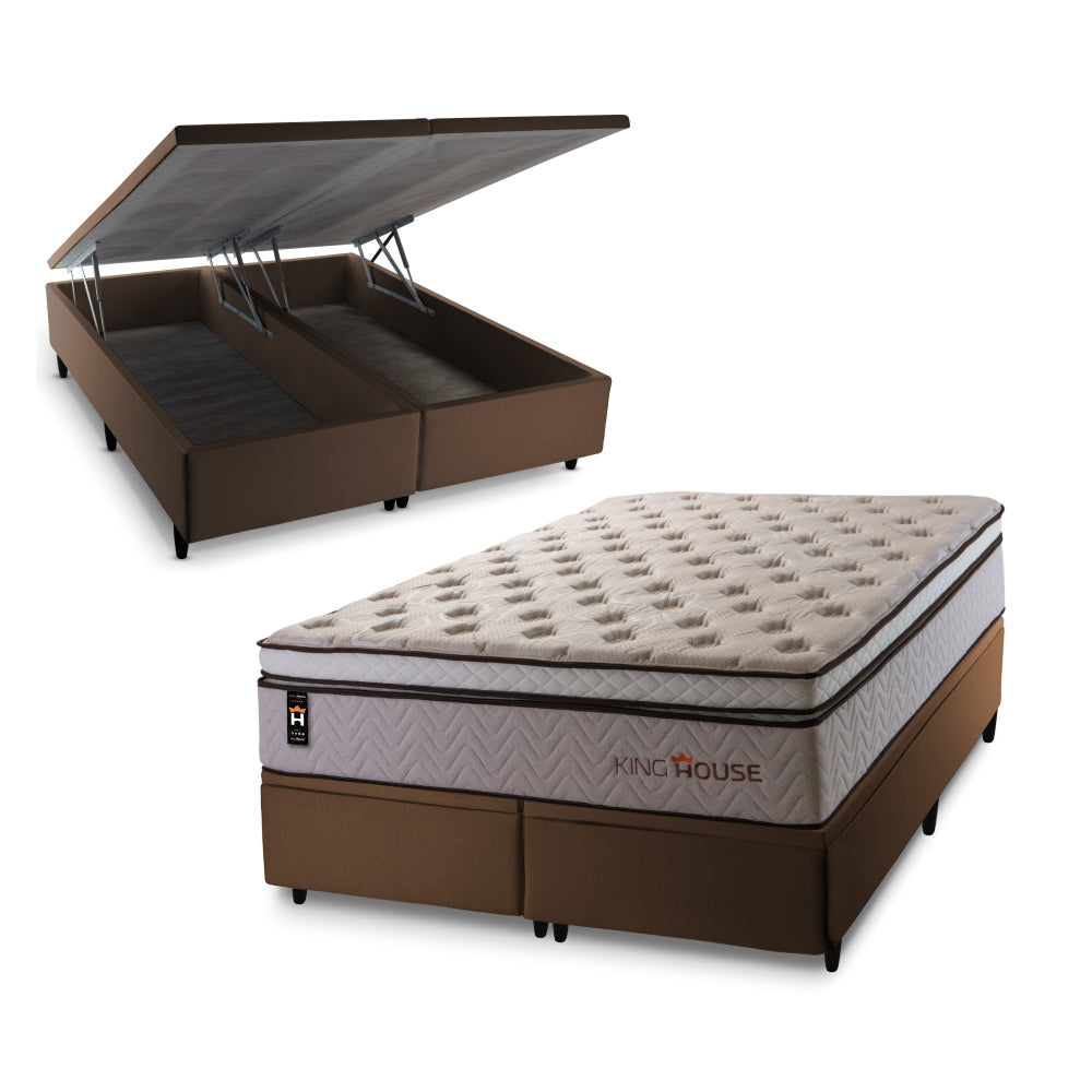 Cama Box Baú Liverpool c/ Molas Ensacadas 158x198 King House