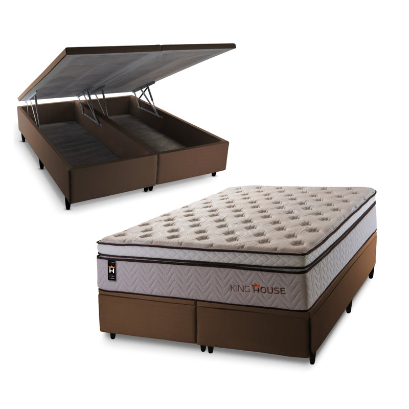 Cama Box Baú Liverpool c/ Molas Ensacadas 193x203 King House