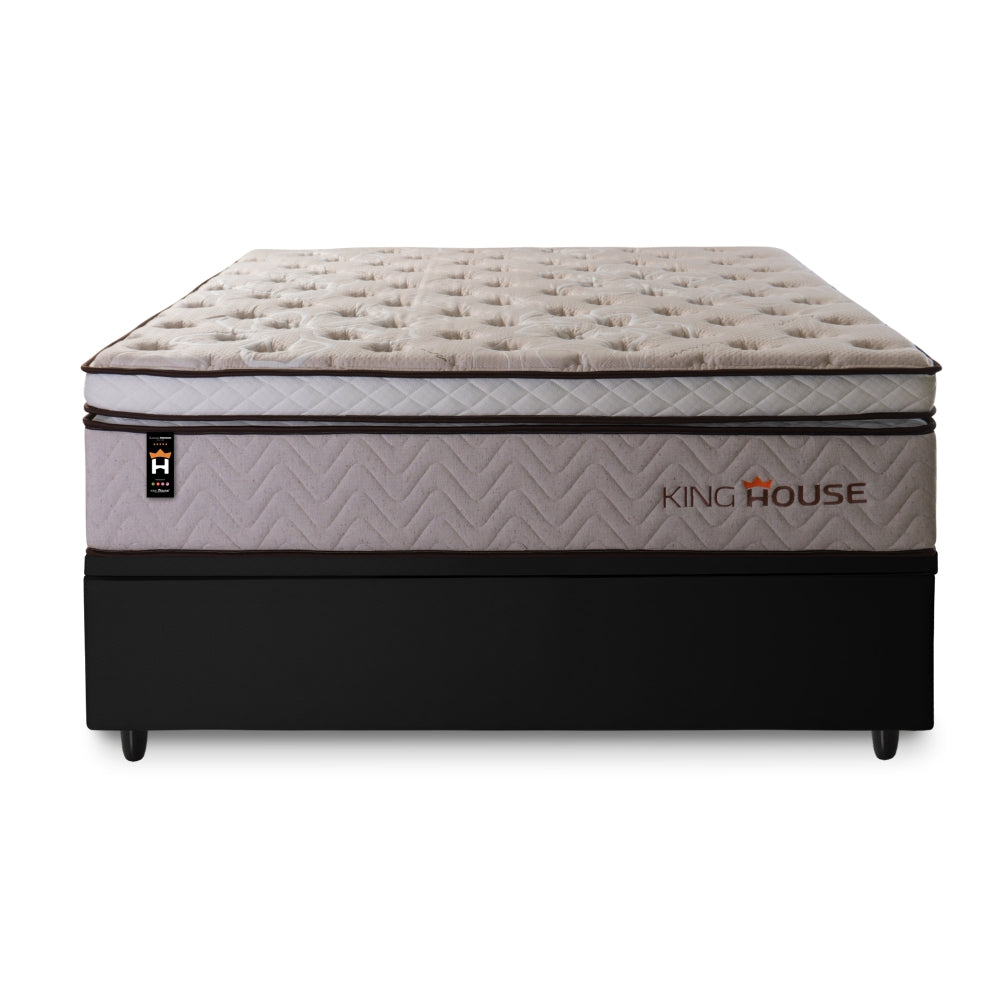 Cama Box Baú Liverpool 138x188 C/ Molas Ensacadas King House