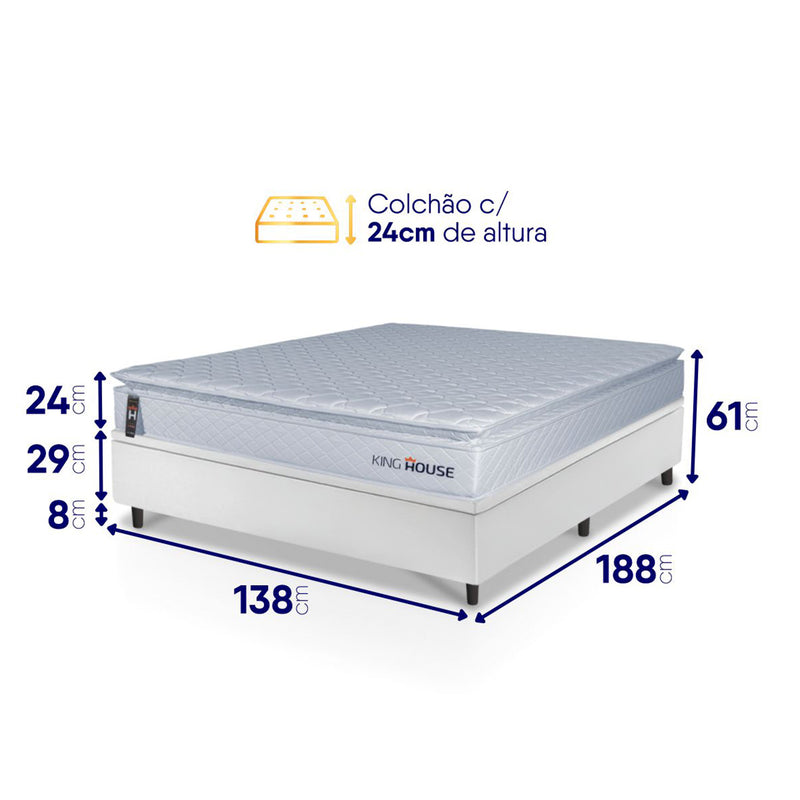Cama Box Baú Luanda Espuma D28 Casal 138x188 King House