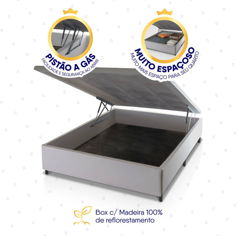 Cama Box Baú Luanda Espuma D28 Casal 138x188 King House