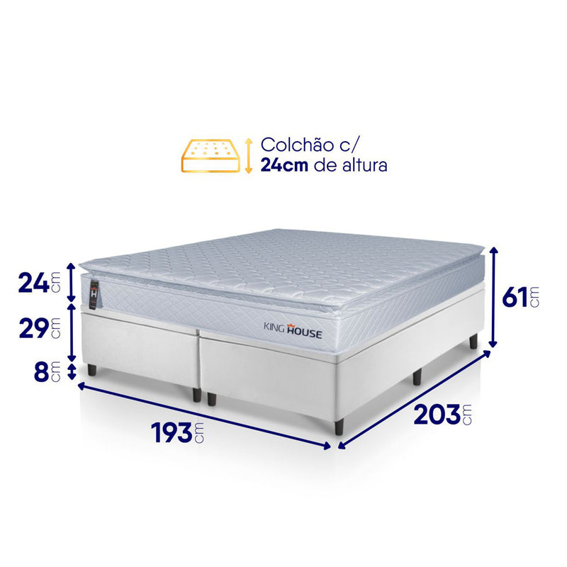 Cama Box Baú Luanda Espuma D28 King 193x203 King House