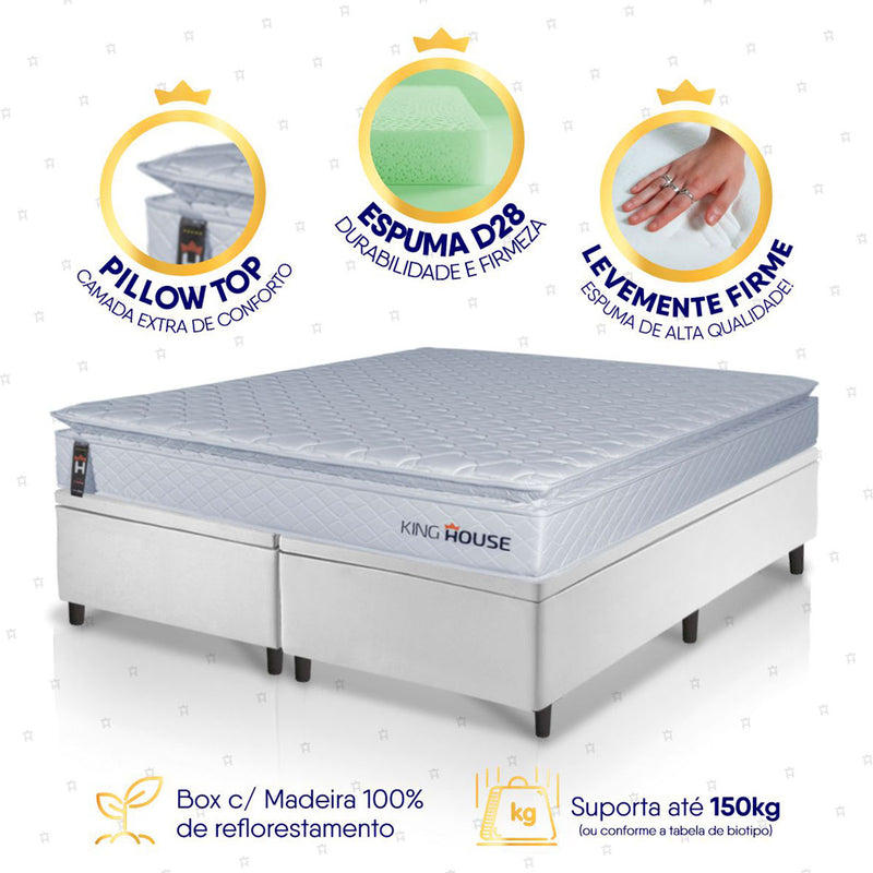 Cama Box Baú Luanda Espuma D28 King 193x203 King House