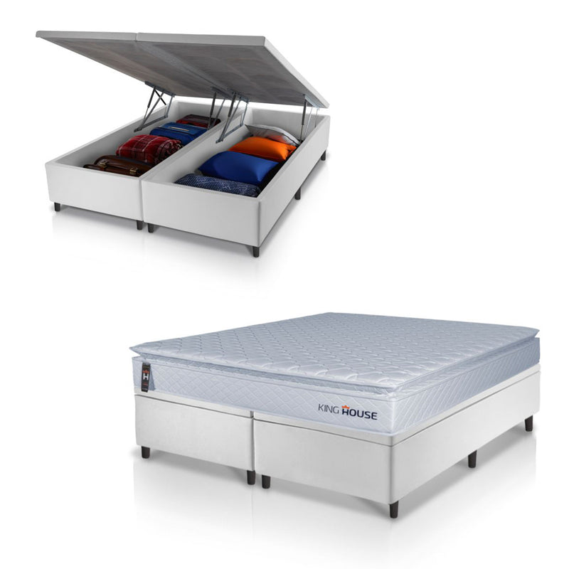 Cama Box Baú Luanda Espuma D28 King 193x203 King House