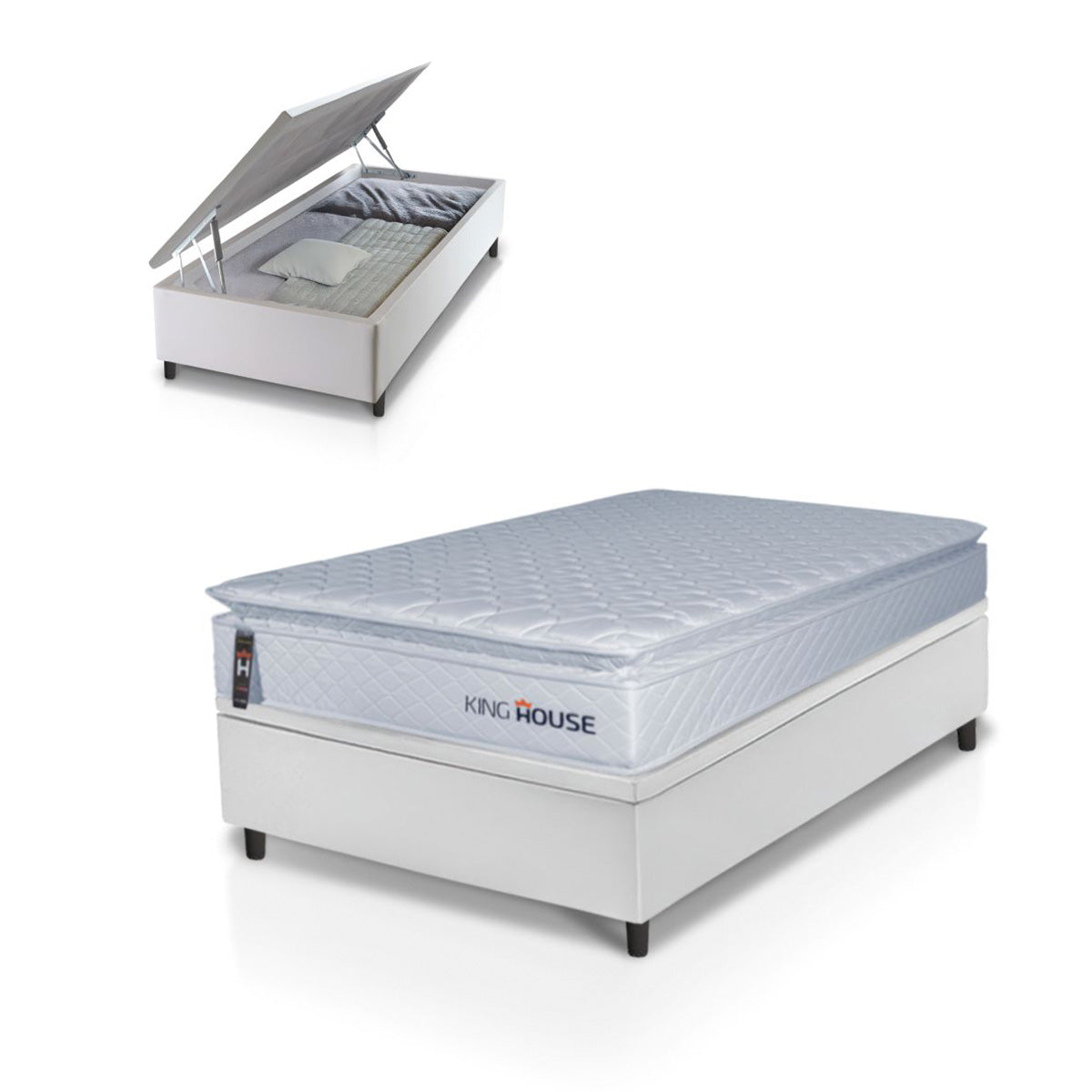 Cama Box Baú Luanda Espuma D28 Solteiro 88x188 King House
