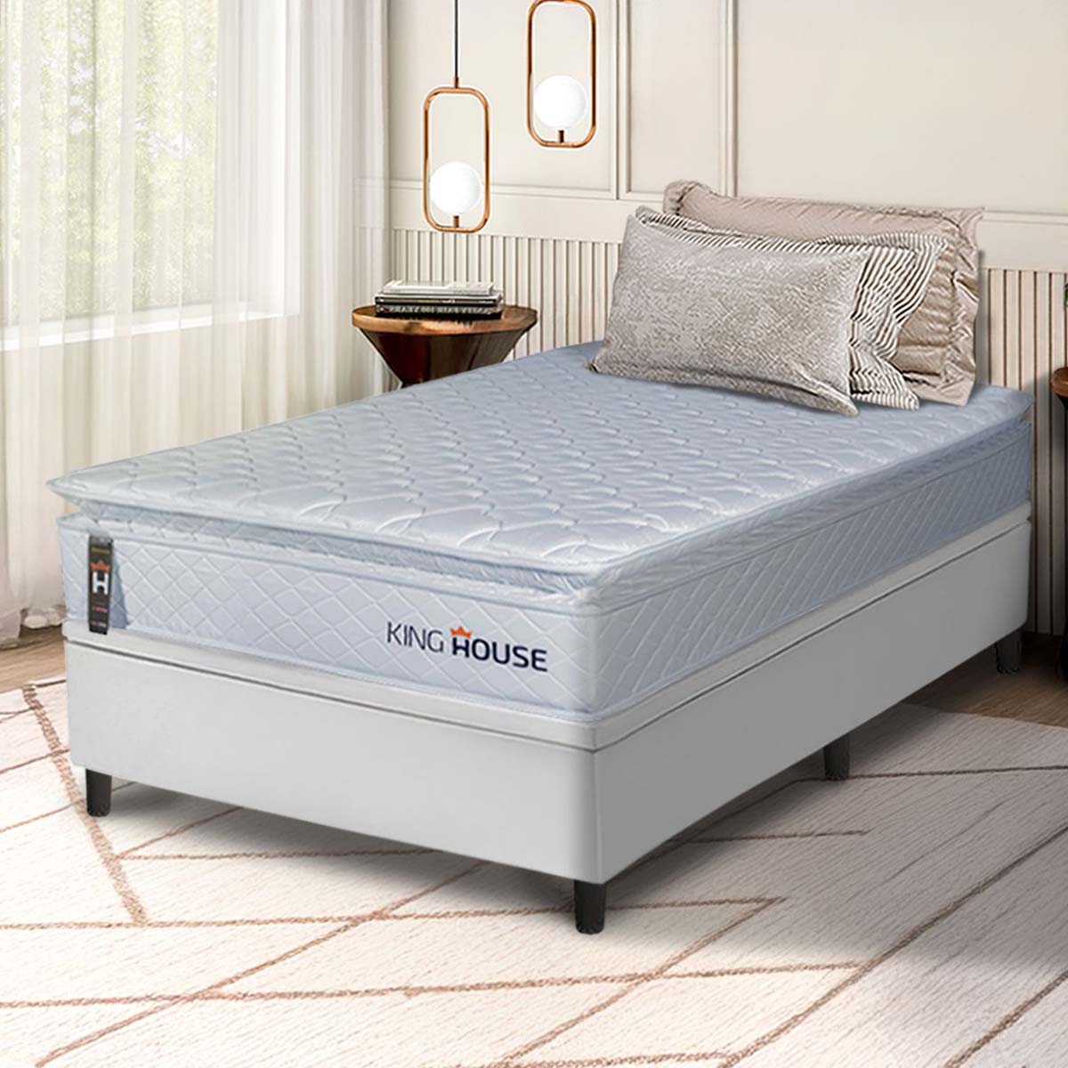 Cama Box Baú Luanda Espuma D28 Solteirão 96x203 King House