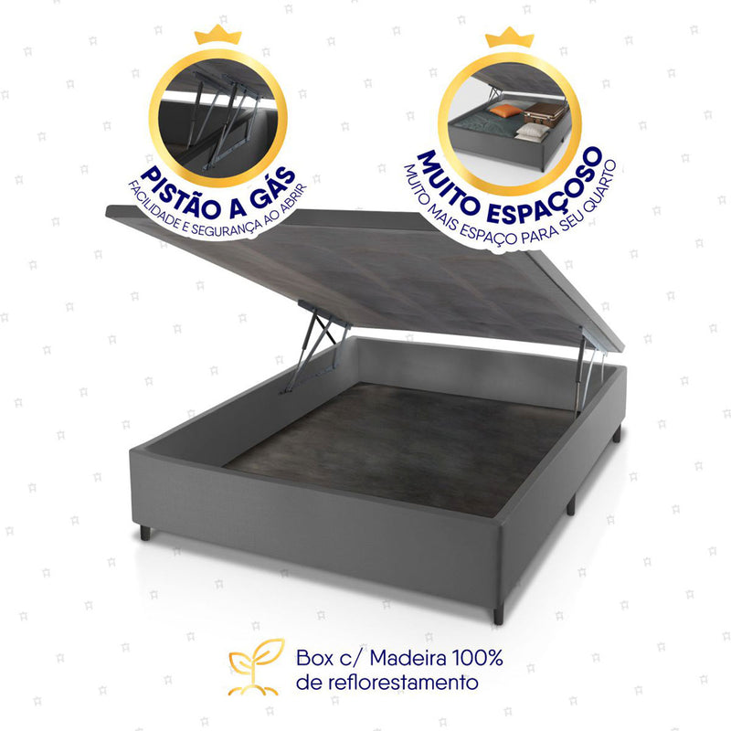 Cama Box Baú Luanda Espuma D28 Casal 138x188 King House